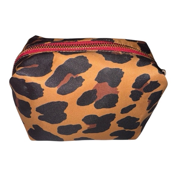 Coach Leopard Small Nylon Cosmetic Brown & Black Pouch - Picture 3 of 6